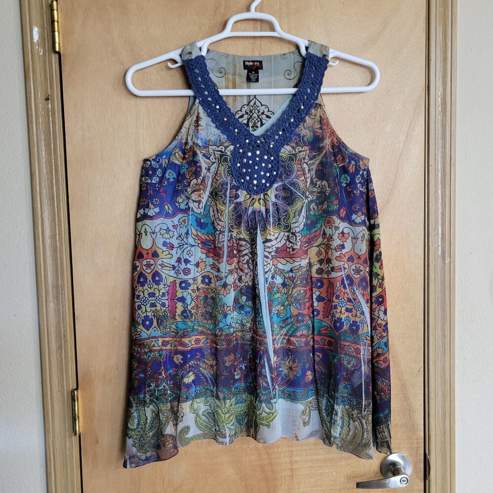 Style & Co Blouse Size M Tankstyle Bohemian Print